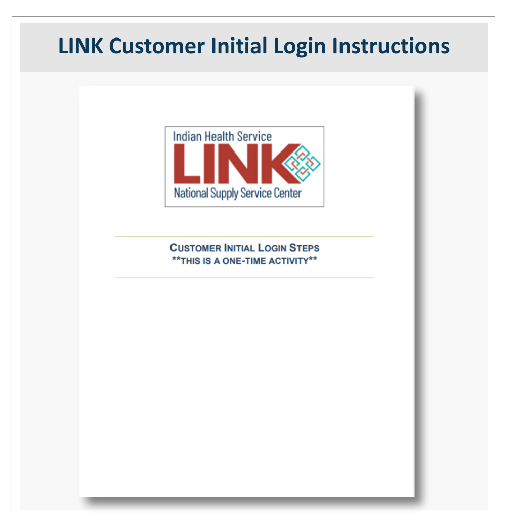 LINK Customer Initial Login Instructions Preview